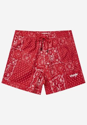 Printed Swim Short in Red