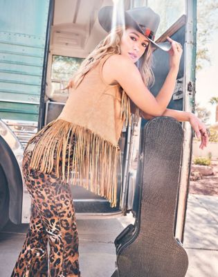 Wrangler x Lainey Wilson Festival Fringe Vest in Bone Brown