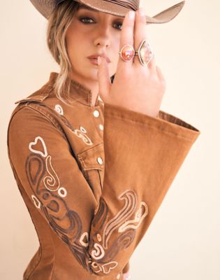 Wrangler x Lainey Wilson Embroidered Utility Jacket in Monk's Robe alternative view