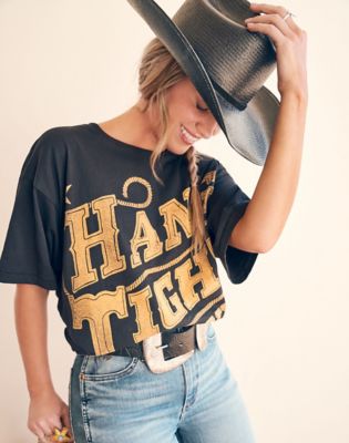 Wrangler x Lainey Wilson Hang Tight Oversized Tee in Hang Tight Honey