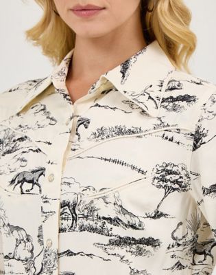 Wrangler x Lainey Wilson Country Toile Western Snap Shirt in Landscape Print alternative view 3