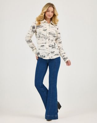 Wrangler x Lainey Wilson Country Toile Western Snap Shirt in Landscape Print alternative view 5