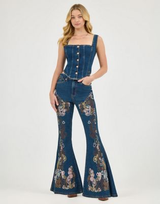 Wrangler x Lainey Wilson Embroidered Bell Bottoms in Boho Wash alternative view 4