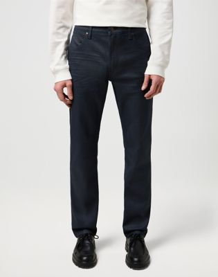 Wrangler Greensboro jeansy proste z wysokim stanem Indigo Płaszczed