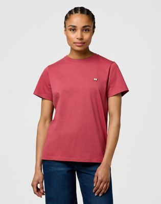 Slim Sign Off Tee in Earth Red main view