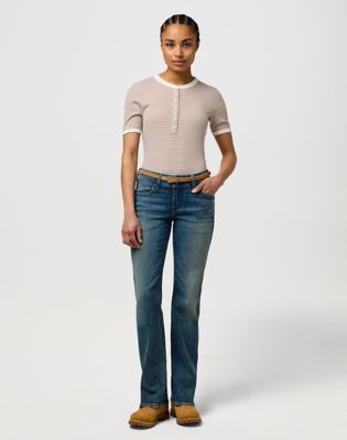 Slim Femme Knit Henley in Cognac alternative view 2