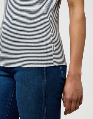 Slim Femme Knit Henley in Navy alternative view 4