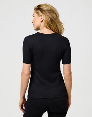 Slim Femme Knit Henley in Black alternative view