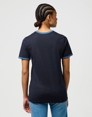 Wrangler Slim Ringer Tee Navy Size S