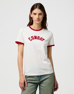 Slim Ringer Tee in Worn White alternative view 2