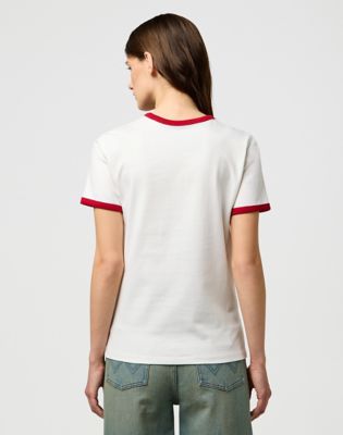 Slim Ringer Tee in Worn White alternative view 3