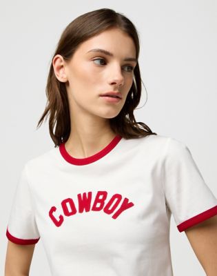 Slim Ringer Tee in Worn White alternative view 4