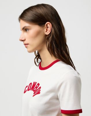 Slim Ringer Tee in Worn White alternative view 5