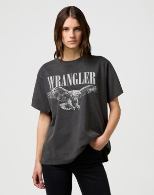 Wrangler Loose Girlfriend Tee Faded Black