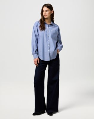 Relaxed Cool Girl Blouse in Dusty Blue alternative view 2