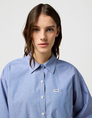 Relaxed Cool Girl Blouse in Dusty Blue alternative view 3