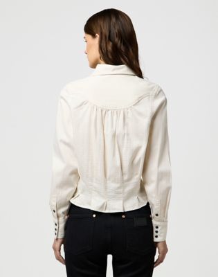 Regular Femme Peplum Shirt in Pinstar White alternative view