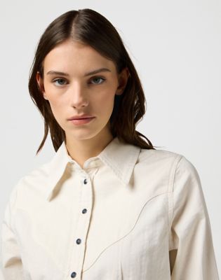 Regular Femme Peplum Shirt in Pinstar White alternative view 3