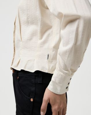 Regular Femme Peplum Shirt in Pinstar White alternative view 4