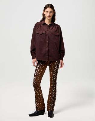 Loose Femme Yoke Western Shirt in Mahogany alternative view 2