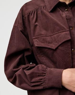 Loose Femme Yoke Western Shirt in Mahogany alternative view 4