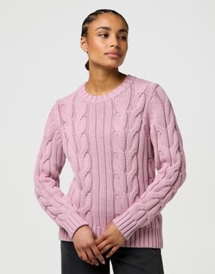 Wrangler Regular Cable Knit Crew Keepsake Lilac