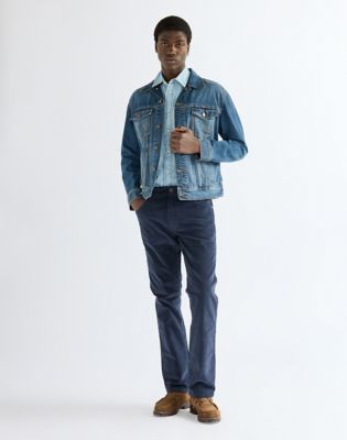 Greensboro Corduroy Straight Trousers in Mood Indigo