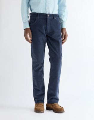 Wrangler Greensboro Corduroy Straight Trousers Mood Indigo