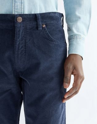 Greensboro Corduroy Straight Trousers in Mood Indigo