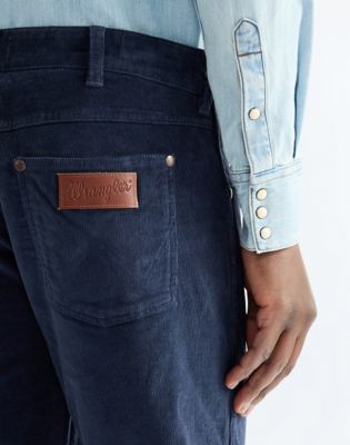 Greensboro Corduroy Straight Trousers in Mood Indigo