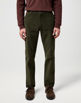 Wrangler Texas obcisłe Spodnie sztruksowe Forest Night