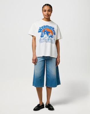 Loose Girlfriend Tee in Worn White alternative view 2