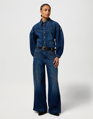High Rise Loose Denim Trouser in Homestead Haze alternative view 2