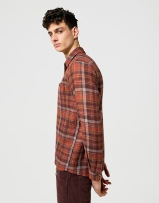 WOOL FLANNEL SHIRTS Mサイズ バーガンディ Regular 1 Pocket Flannel Shirt | Men | Wrangler®