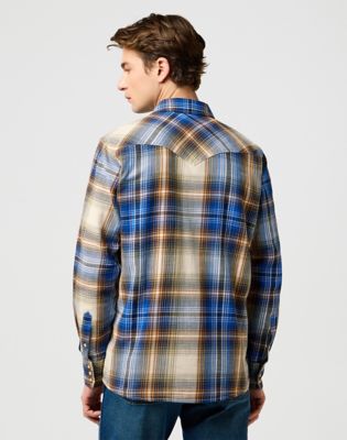Regular Western Indigo Shirt in Blue Brown alternative view