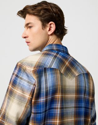 Regular Western Indigo Shirt in Blue Brown alternative view 4