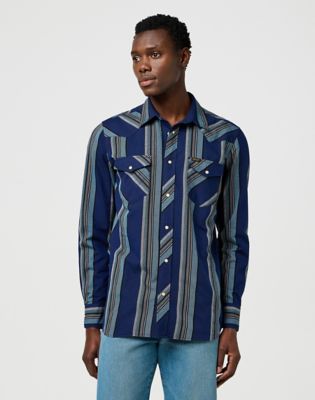 Regular Western Indigo Shirt in Vintage Blue main view