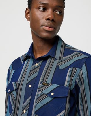 Regular Western Indigo Shirt in Vintage Blue alternative view 3