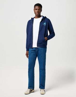 Regular Graphic Zip Hoodie in Navy alternative view 2