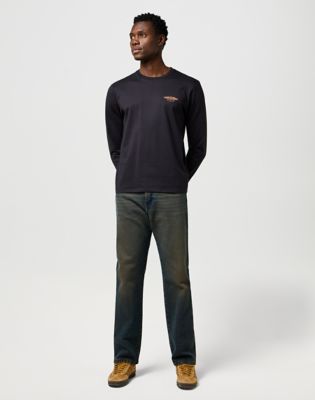Long Sleeve Regular Americana Tee in Black alternative view 2