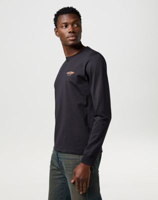 Long Sleeve Regular Americana Tee in Black alternative view 4