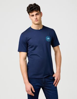 Regular Small Graphic Tee in Navy