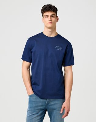 Relaxed Embroidery Tee in Navy