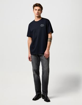 Relaxed Embroidery Tee in Black alternative view 2