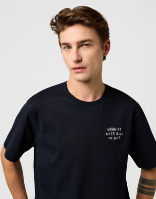 Relaxed Embroidery Tee in Black alternative view 3