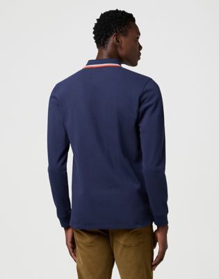 Long Sleeve Regular Polo Shirt in Navy alternative view