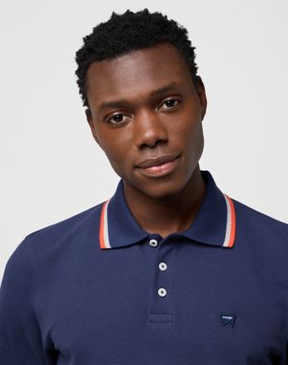 Long Sleeve Regular Polo Shirt in Navy alternative view 3