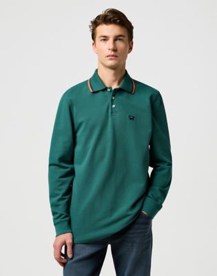 Long Sleeve Regular Polo Shirt in Bistro Green main view