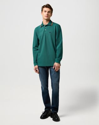 Long Sleeve Regular Polo Shirt in Bistro Green alternative view 2