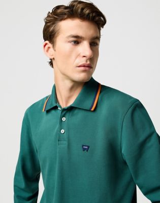 Long Sleeve Regular Polo Shirt in Bistro Green alternative view 3